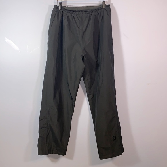 Footjoy dryjoys mens black golf rain pants drawstring pull on size large - Picture 1 of 12